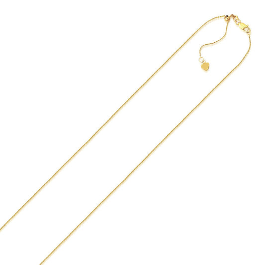 10k Yellow Gold Adjustable Cable Chain (1.10 mm)