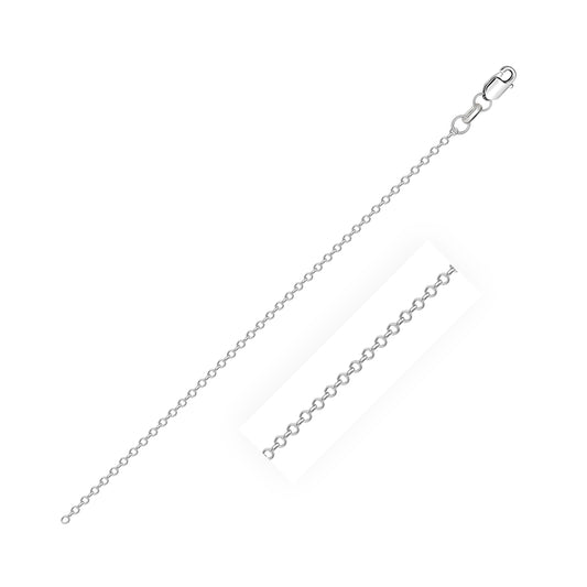 10k White Diamond Cut Cable Link Chain (0.87 mm)