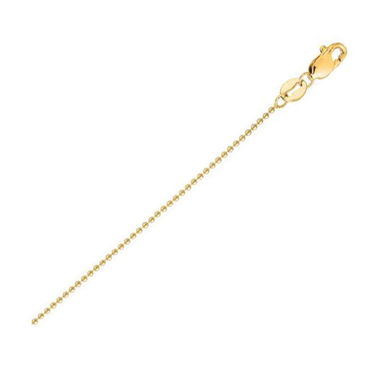 14k Yellow Gold Bead Chain 2.5mm