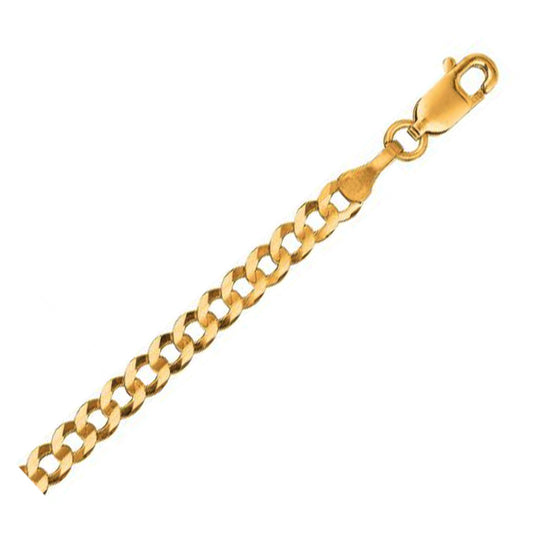 3.2mm 14k Yellow Gold Solid Curb Chain